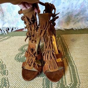 Strappy Tassle Heeled Sandals